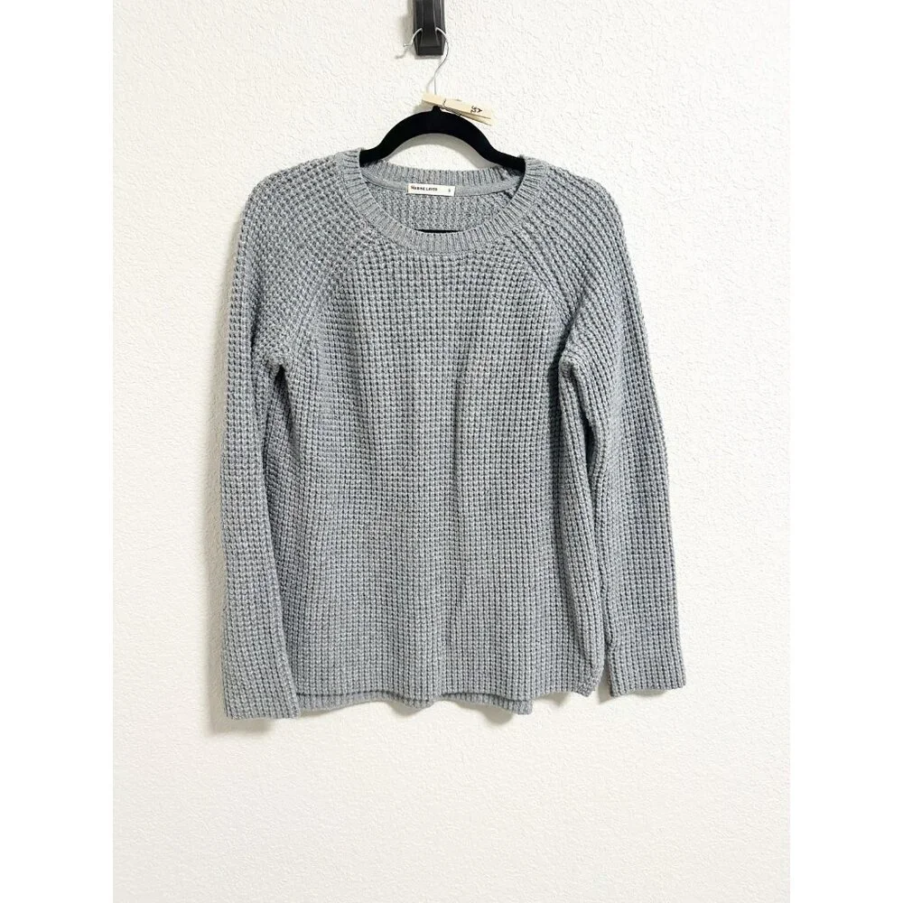 Marine Layer Womens Delaney Pullover Sweater Wool Blend Mid Heather Grey Small